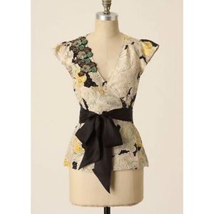 Anthropologie | odille silk wrap blouse